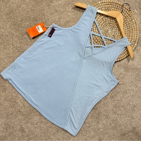 NWT Freely Women’s Addie Tank Top Sleeveless V-Neck Outdoor in Clear Sky Blue L - Picture 5 of 13
